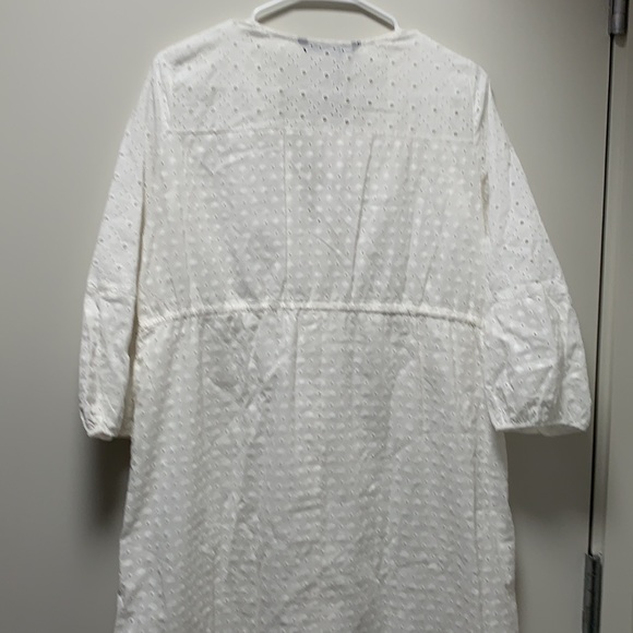 Zara openwork embroidered eyelet white dress S - Picture 12 of 16